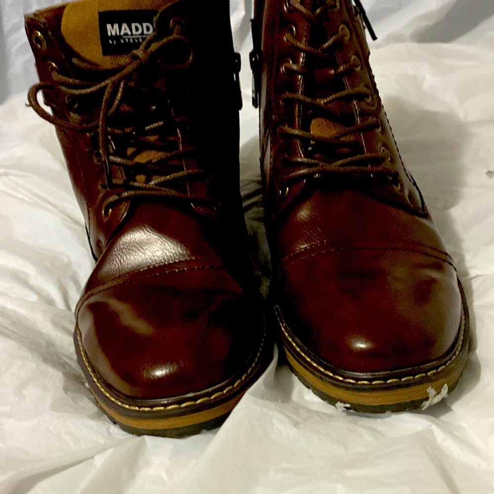 A new pair of boots made by Steve Madden